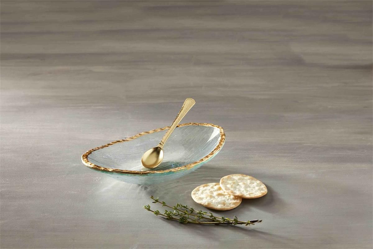 Mud Pie Glass with Gold Dip Bowl