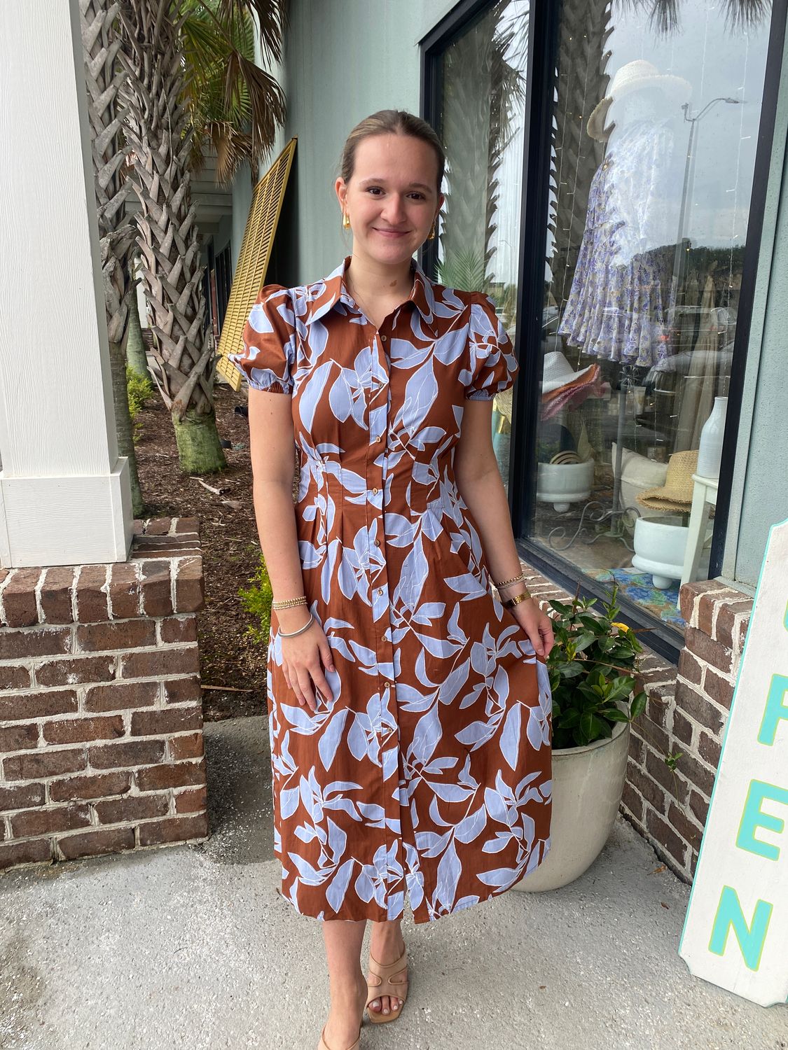 Rosey Haze Shirt Dress