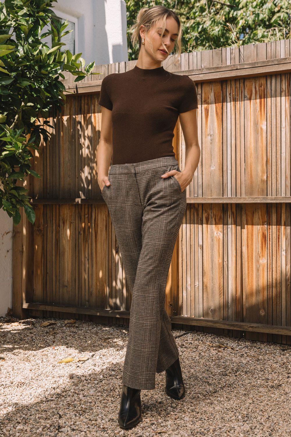 Performance Plaid Wide Pant