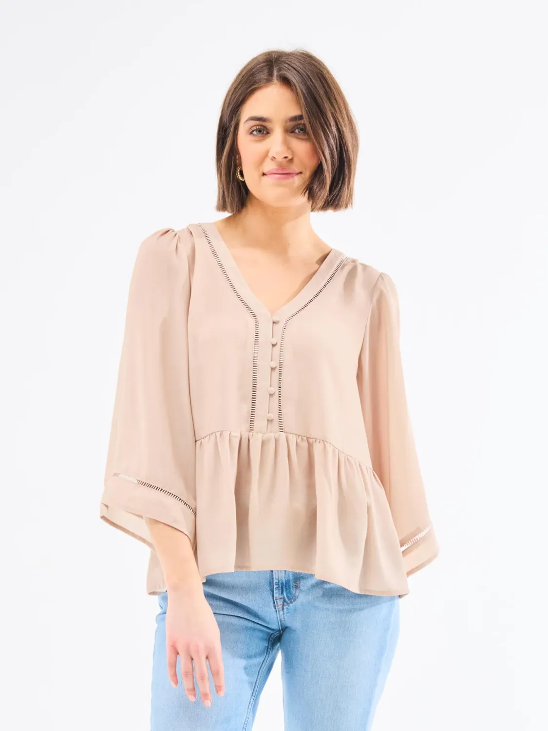 Mary Square Monroe Top  Doeskin