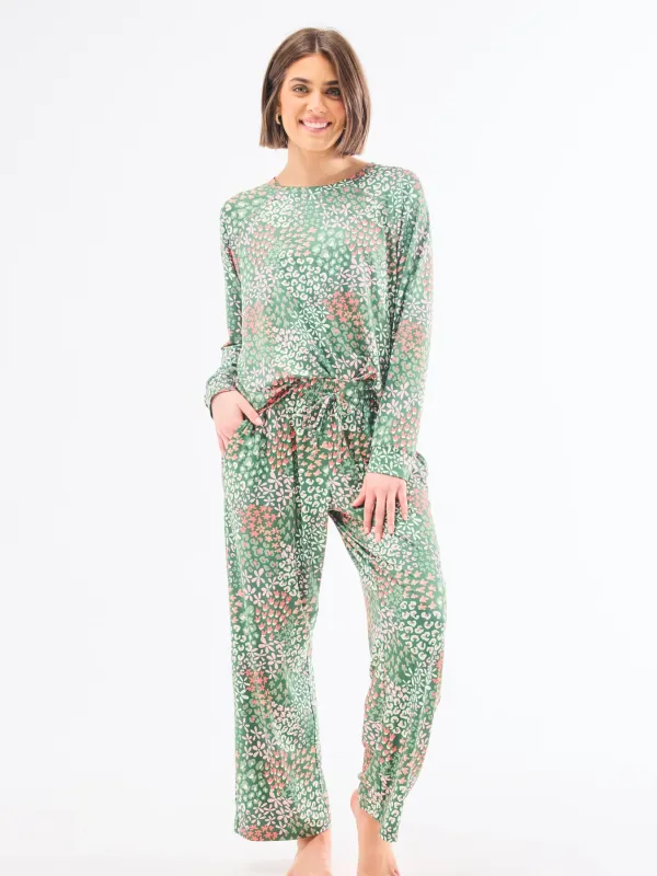Mary Square Open Meadows - Green Annie Pant Set