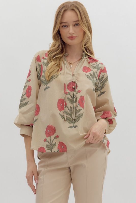 This Little Life Block Print Top