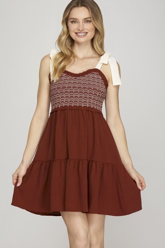 Cheering For You Smocked Dress