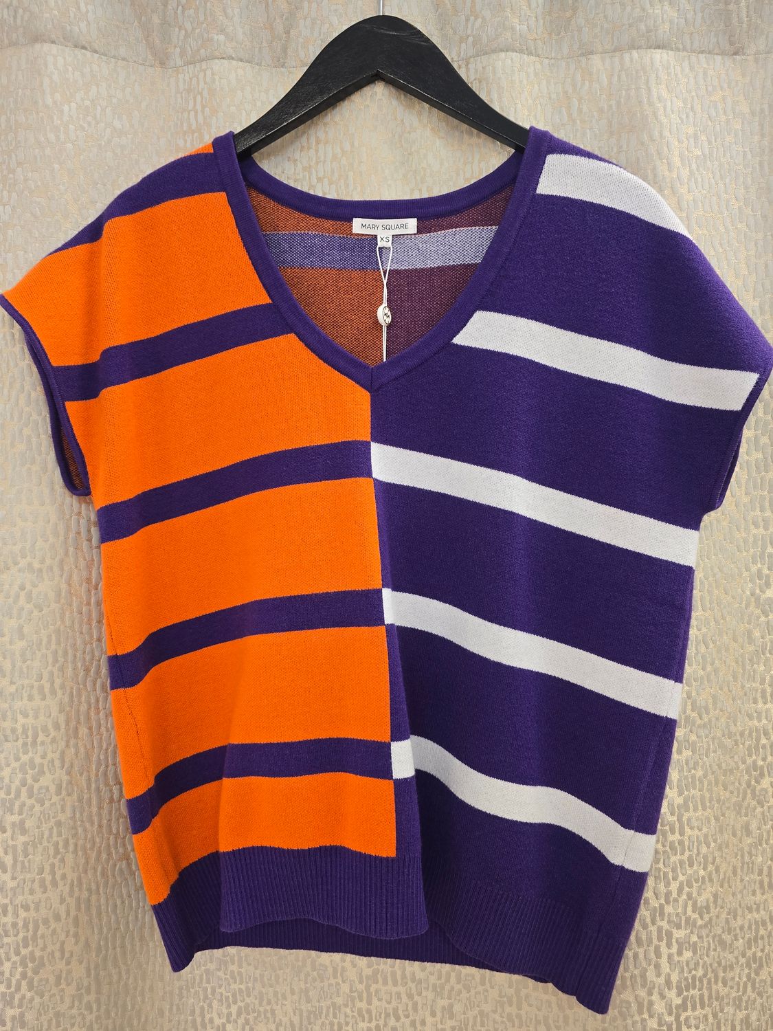 Mary Square Orange &amp; Purple Hannah Sweater