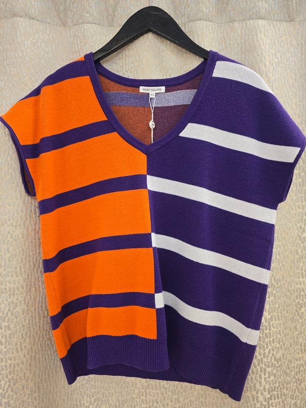 Mary Square Orange &amp; Purple Hannah Sweater