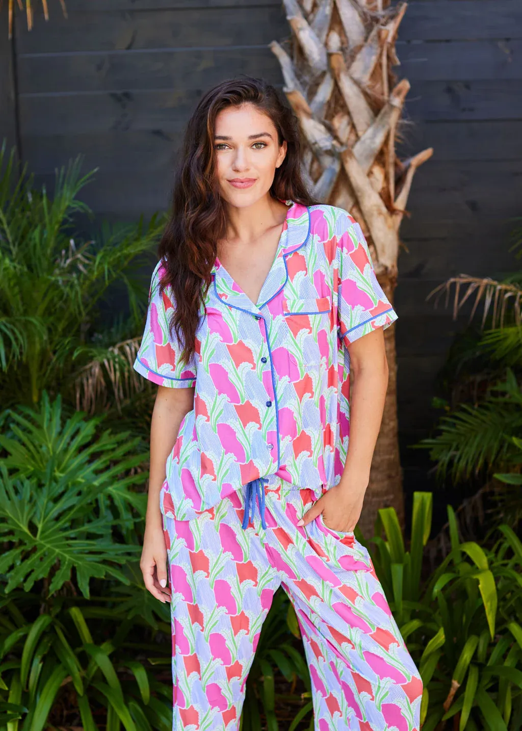 Mary Square Color Me Sweet Coral Charlotte PantSet
