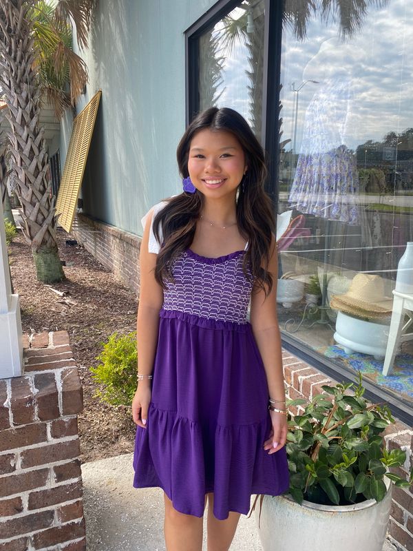 Cheering For You Smocked Dress