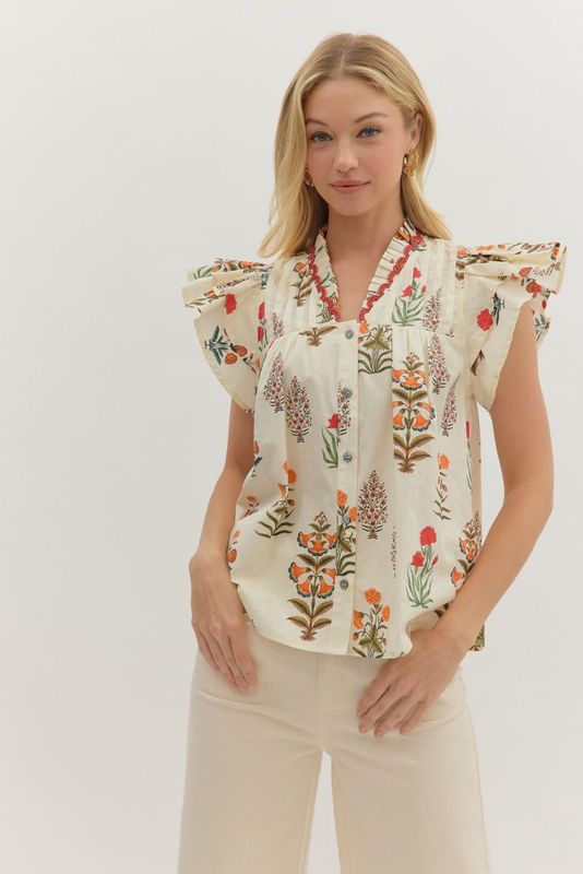 Fall Fields Blooming Top
