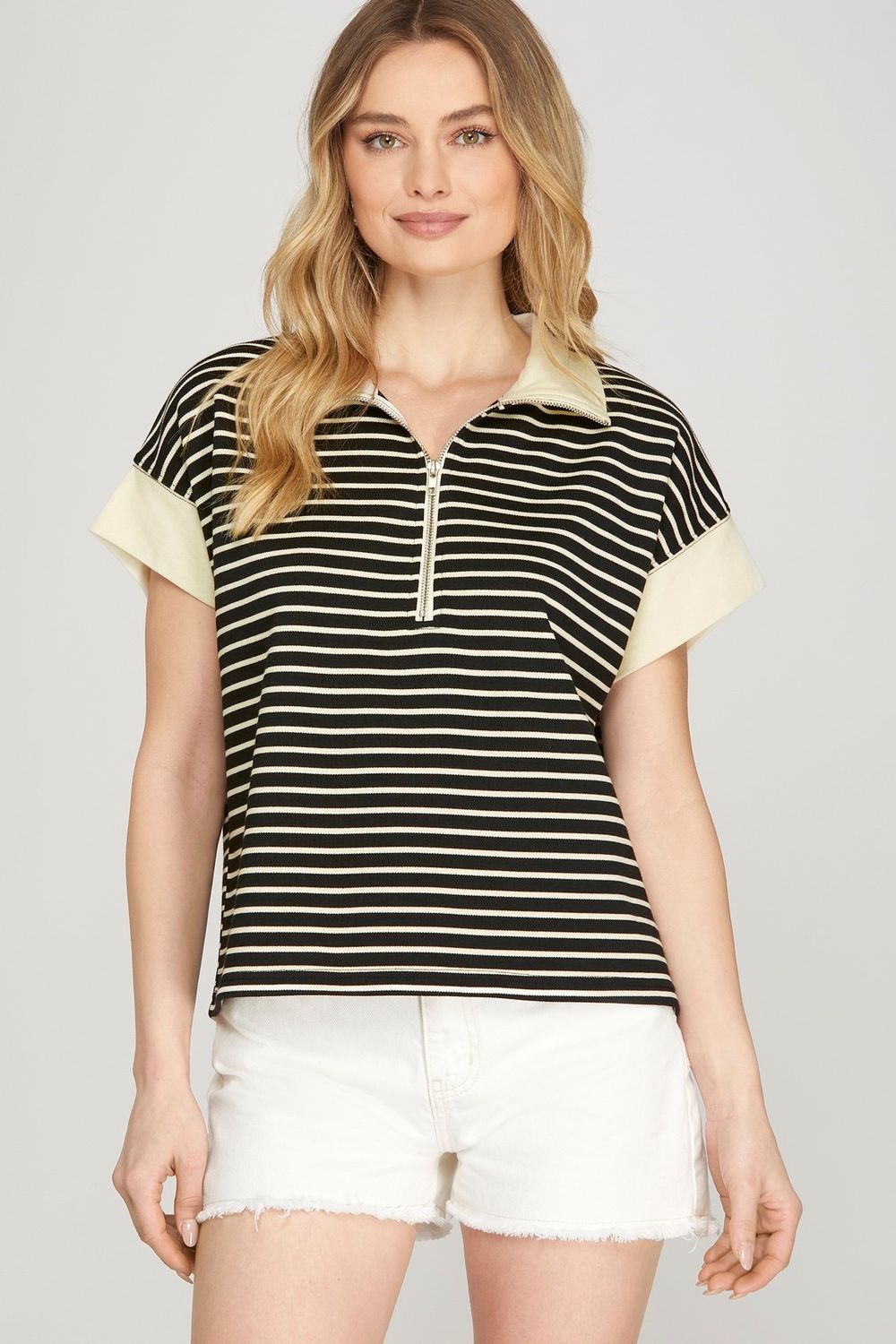 True Charm Half Zip Knit Top