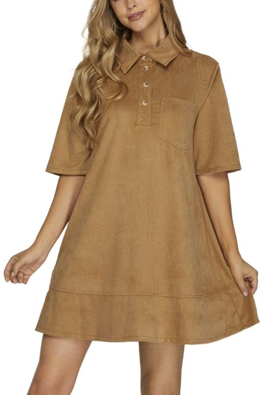 Anything Is Possible Suede Dress w/ Pockets