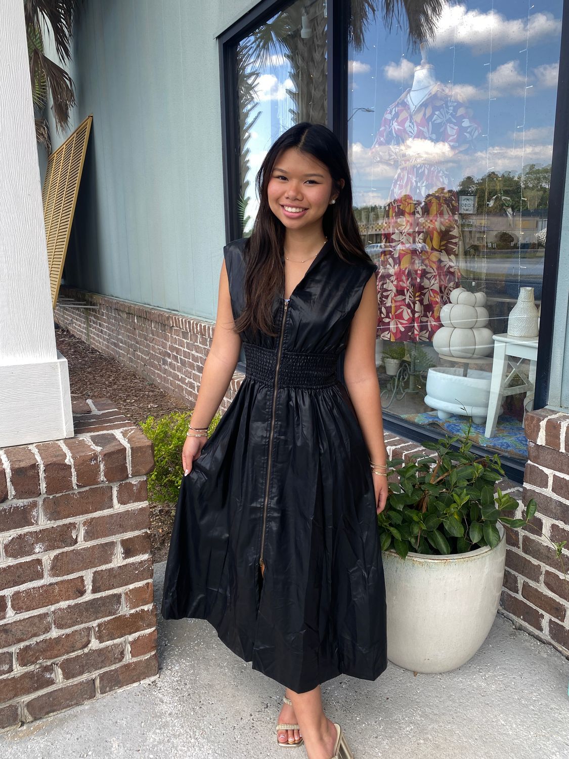 Thoughts Unfolding Faux Leather Midi