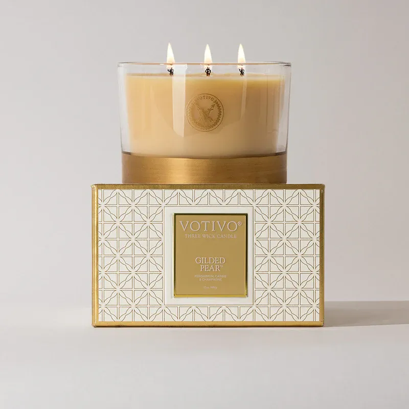 Votivo Holiday 3 Wick Candle Gilded Pear