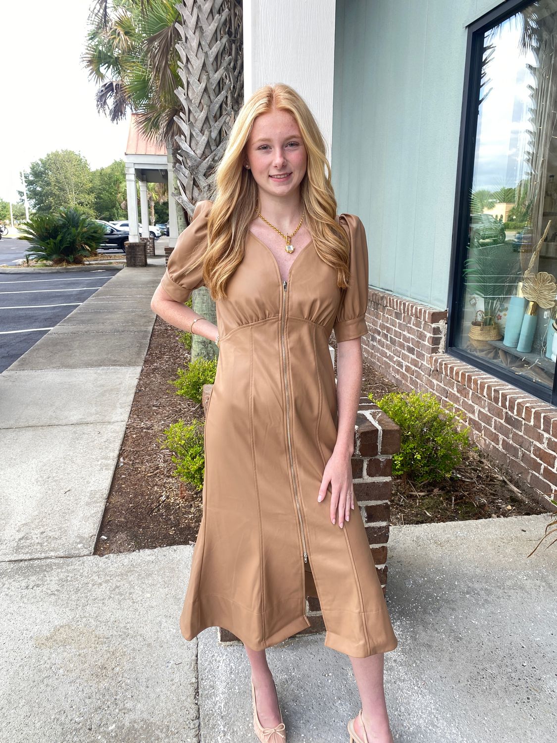 Pleasantly Perfect Faux Leather Dress