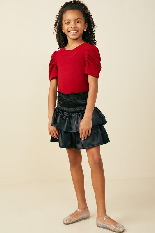 Leslie Ribbed Puff Sleeve Top