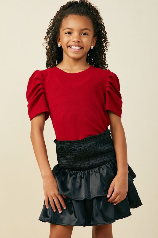 Leslie Ribbed Puff Sleeve Top