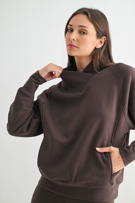Hearthline Fleece Mock Neck Sweater