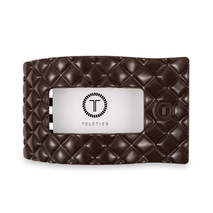 Teleties The Flat Hair Clip Rectangle Large Quilted - Truly Taupe