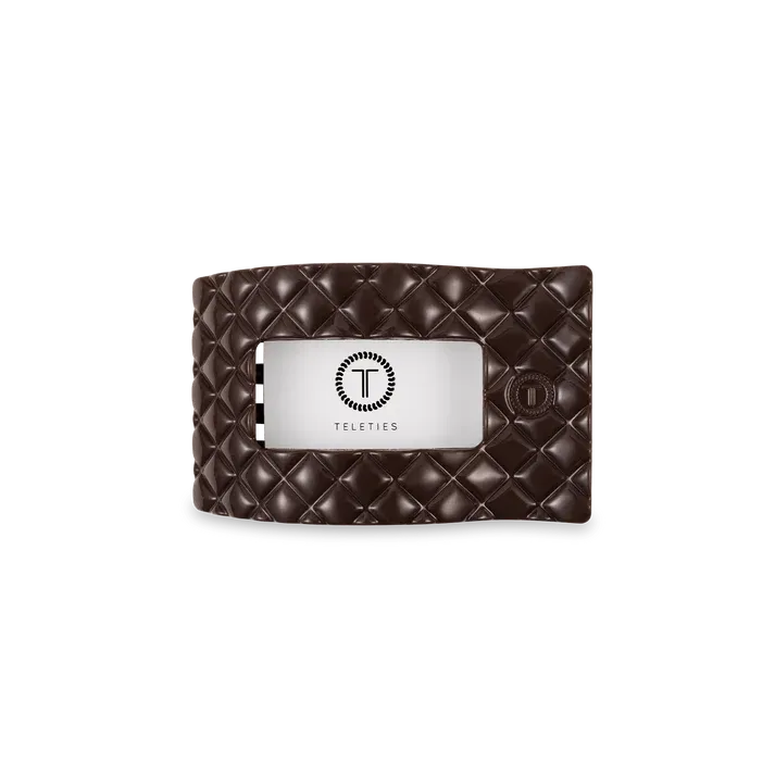 Teleties The Flat Hair Clip Rectangle Small Quilted - Truly Taupe