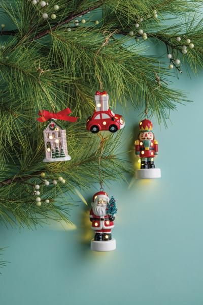 Mud Pie Christmas Ceramic LED Ornament