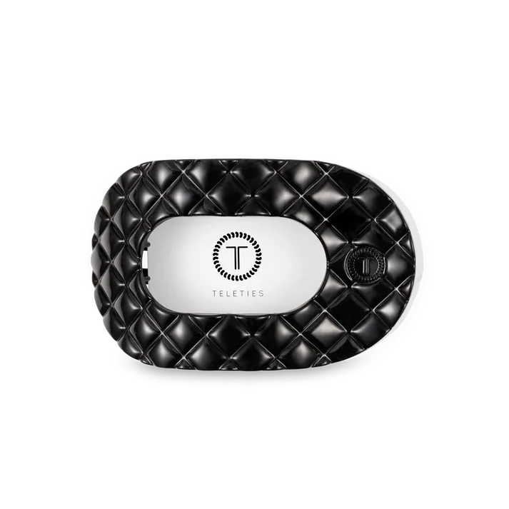 Teleties The Flat Hair Clip Oval Medium - Jet Black Quilted