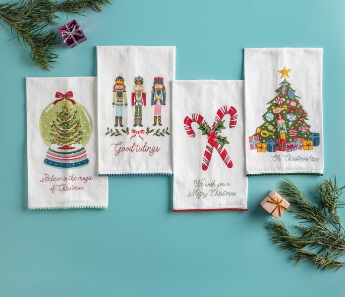 Mud Pie Christmas Printed Kitchen Towel