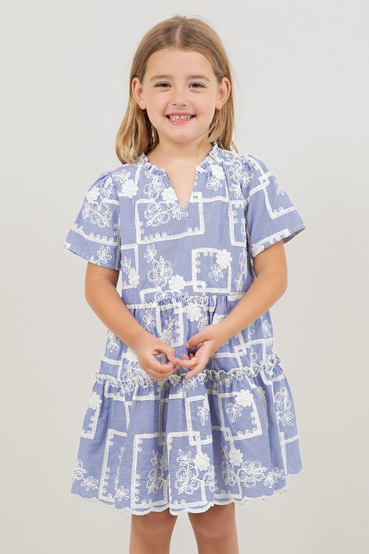 Sophia Floral Embroidered Tiered Dress, GIRLS