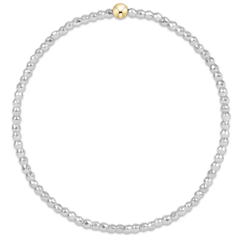 enewton Bright Silver Faceted Hematite 2mm Bead Bracelet 
