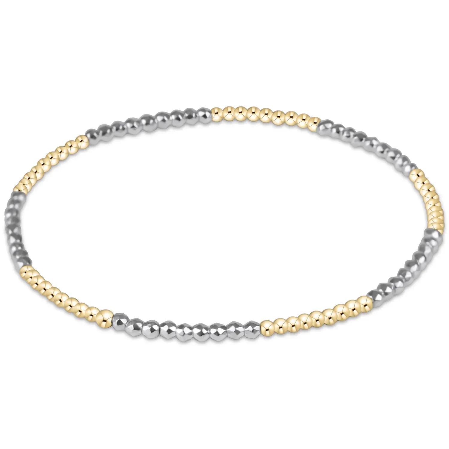 enewton Blissful Pattern 2mm Bead Bracelet - Bright Silver Faceted Hematite