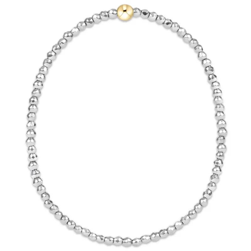 enewton Silver Faceted Hematite 2mm Bead Bracelet