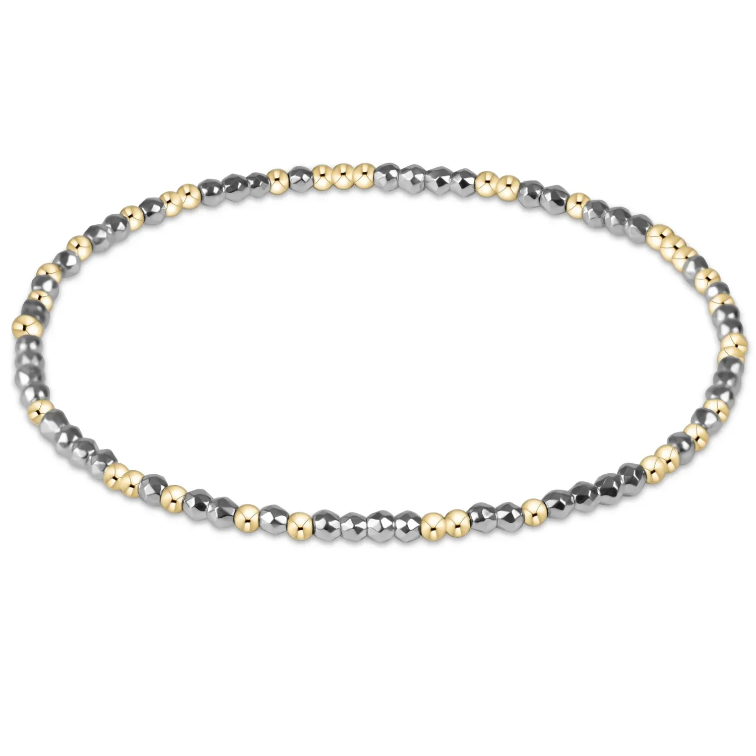 enewton Hope Unwritten Bright Silver Faceted Hematite 2mm Bead Bracelet