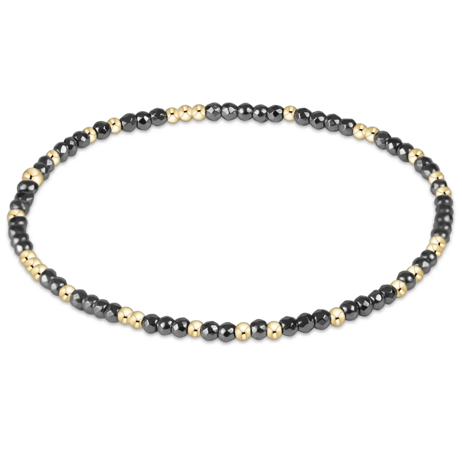 enewton Hope Unwritten Silver Faceted Hematite 2mm Bead Bracelet