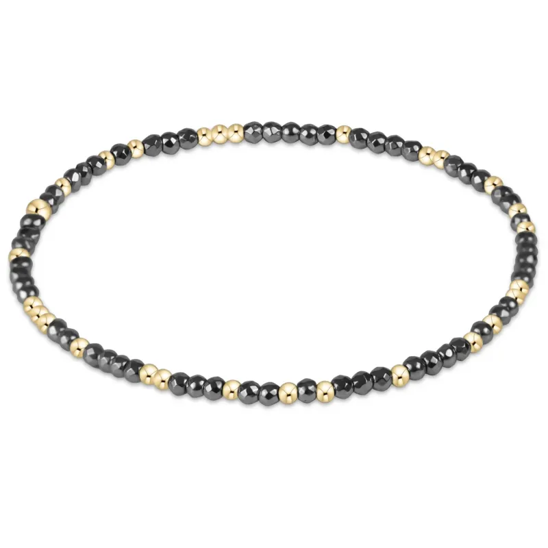 enewton Hope Unwritten Silver Faceted Hematite 2mm Bead Bracelet