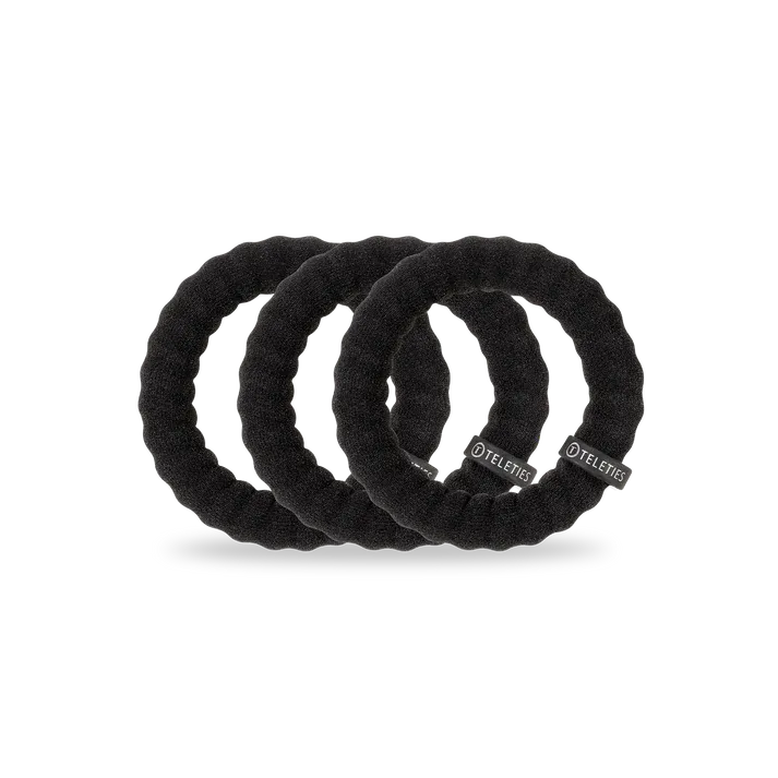 Teleties Nylon Hair Ties Jet Black - Large