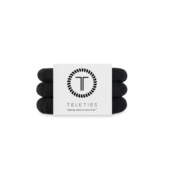 Teleties Nylon Hair Ties Jet Black - Small