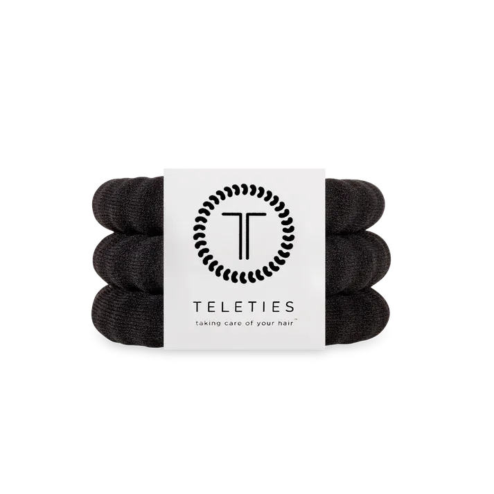 Teleties Nylon Hair Ties Jet Black - Large