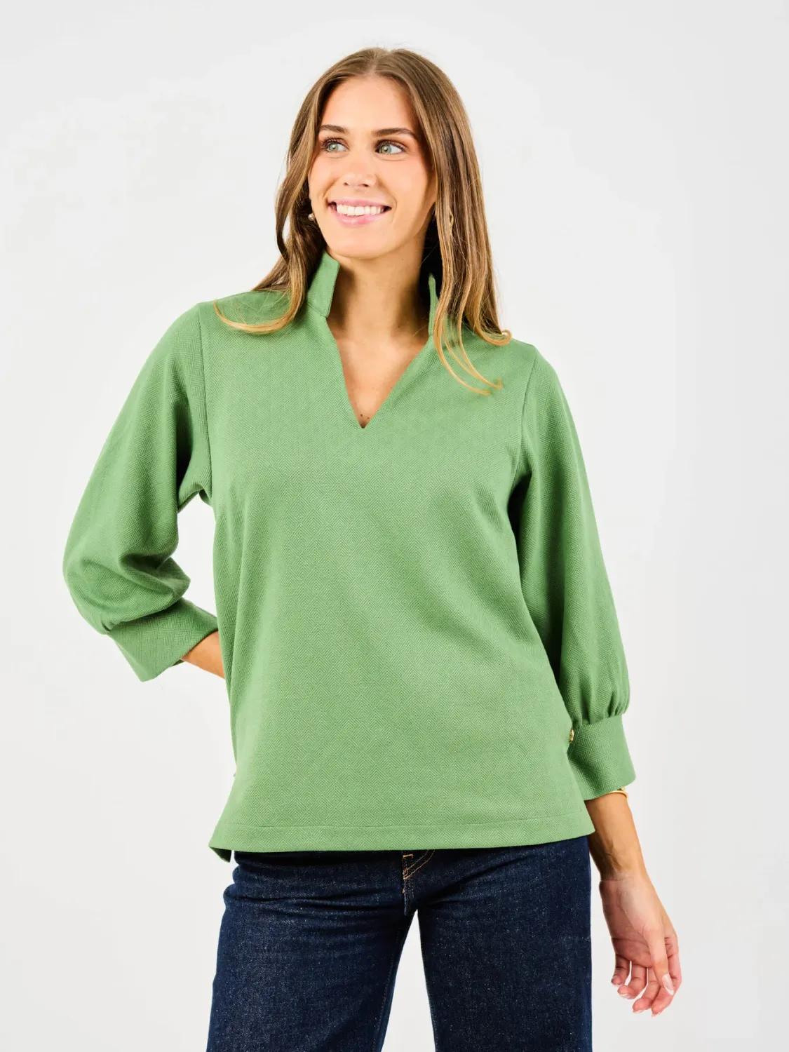 Mary Square Green Jocelyn Top