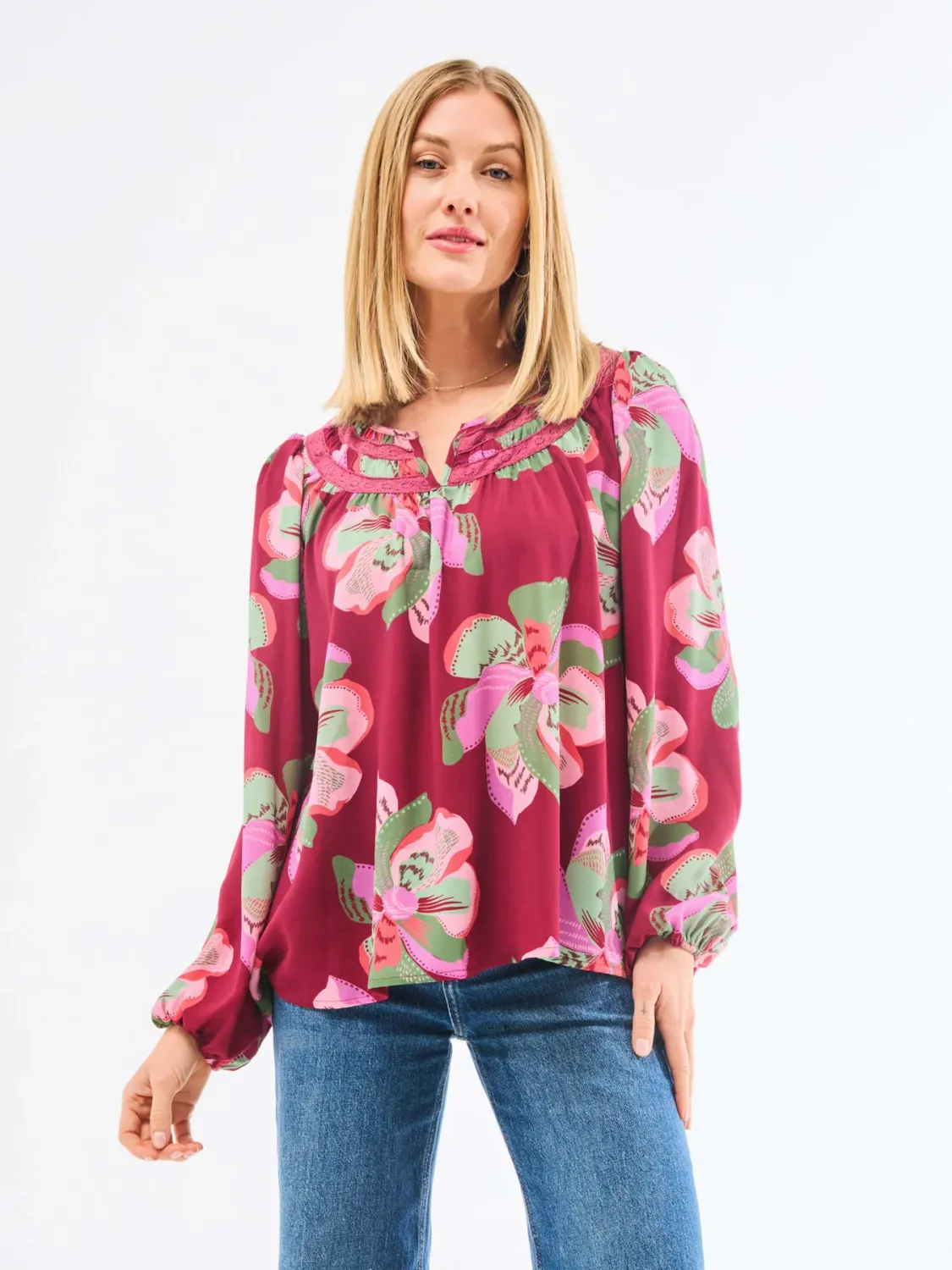 Mary Square Janelle Top Center Stage Plum