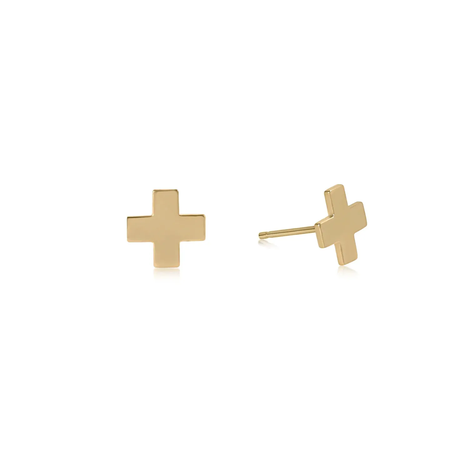 enewton Signature Cross Small Gold Stud - Gold