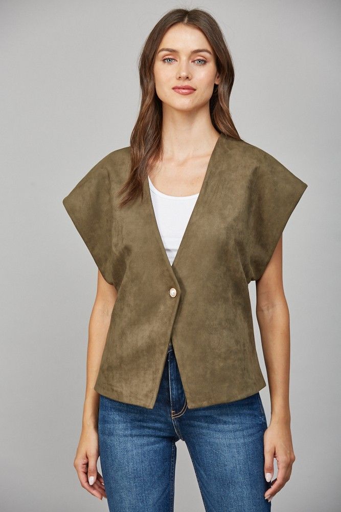 Pearl Faux Suede Vest
