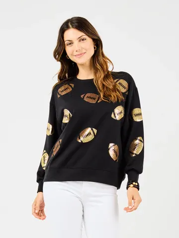 Mary Square Sequin Footballs Sarah Sweatshirt