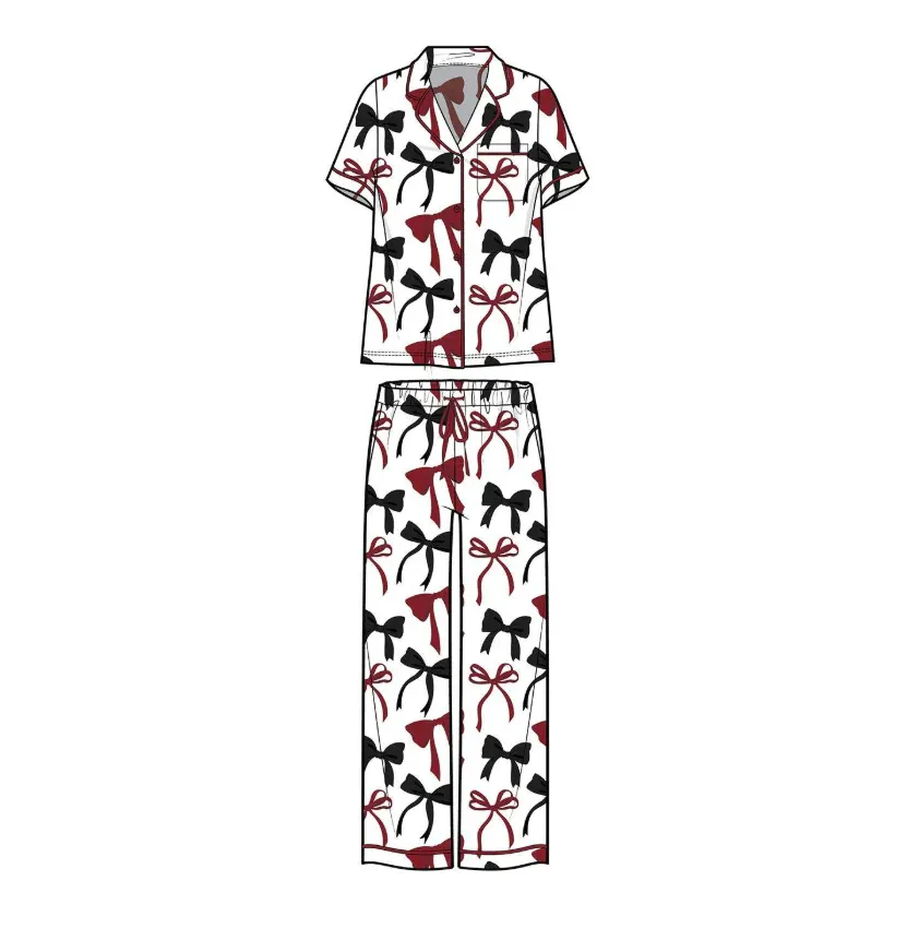 Mary Square Bows - Garnet &amp; Black Charlotte Set