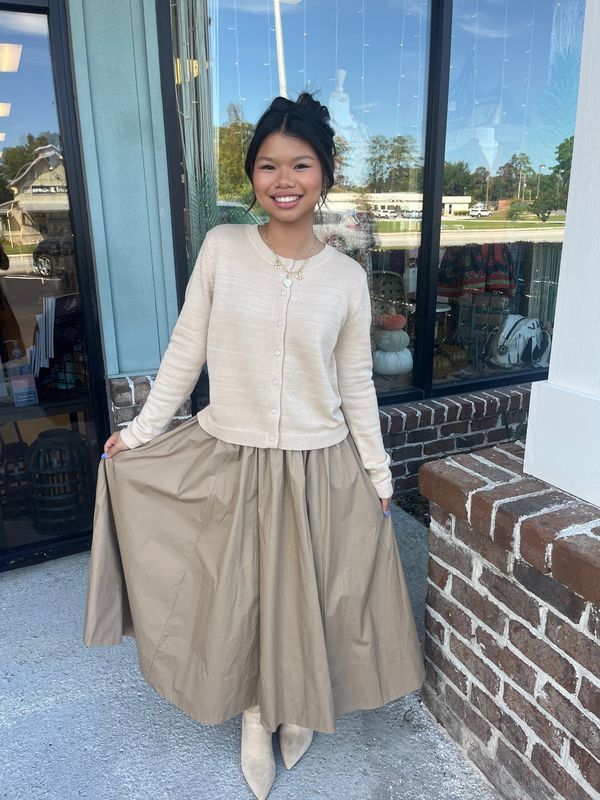 Conceptually Chic Poplin Midi Skirt