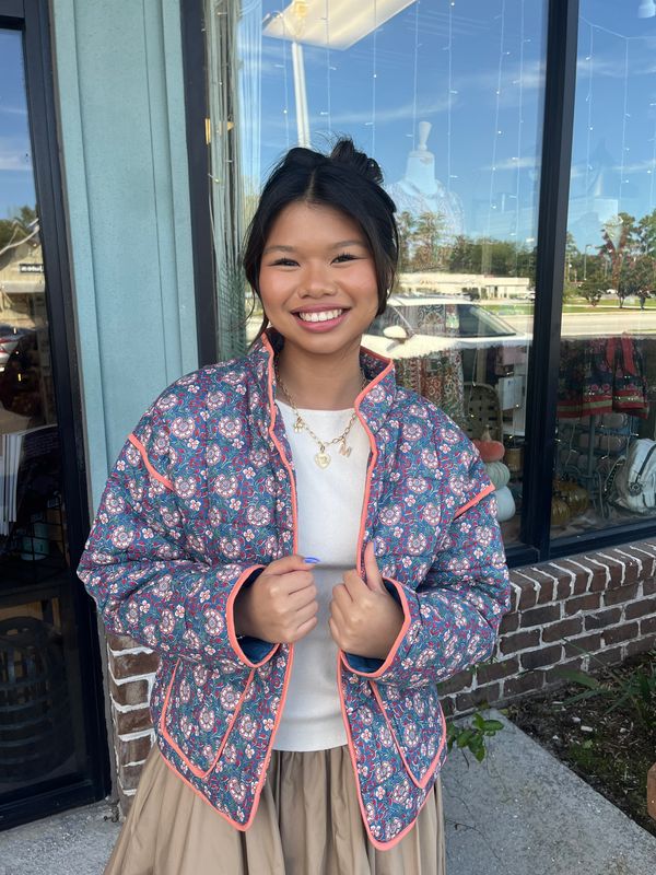 Mud Pie Cher Block Print Jacket