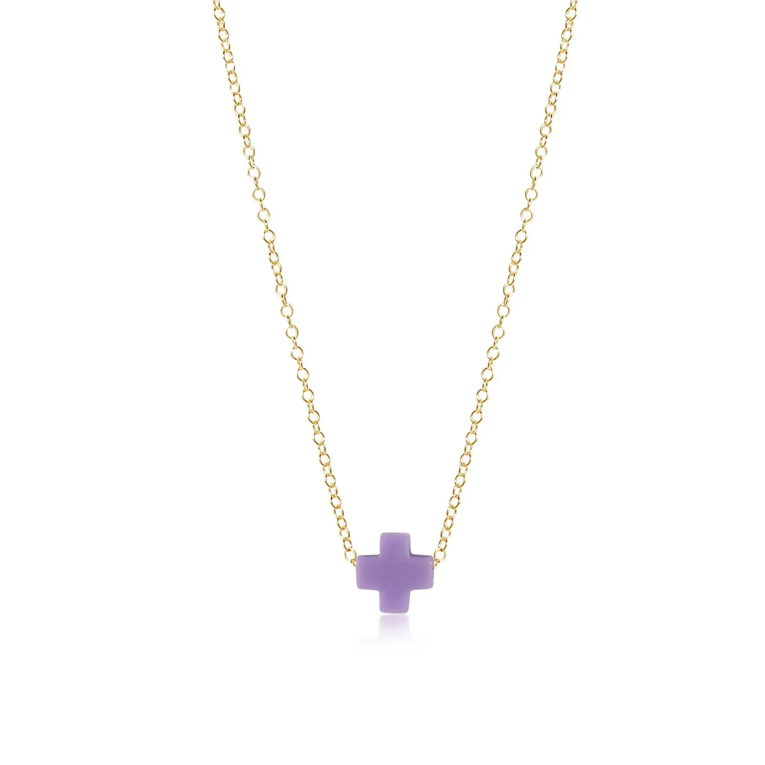 enewton 16&quot; Necklace Gold - Signature Cross Small Purple