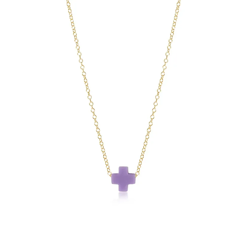 enewton 16&quot; Necklace Gold - Signature Cross Small Purple