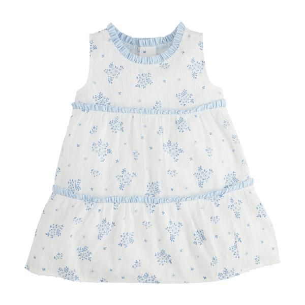Mud Pie Blue Floral Tiered Dress