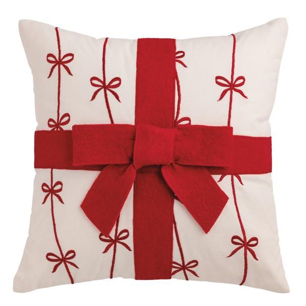 Mud Pie Bow Felted Wool Pillow