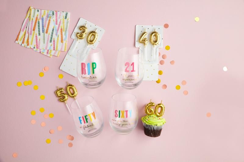 Mud Pie Candle Wine Glass Set