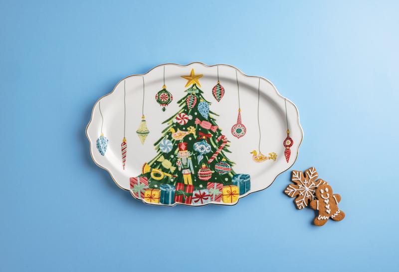 Mud Pie Christmas Tree Ornament Platter