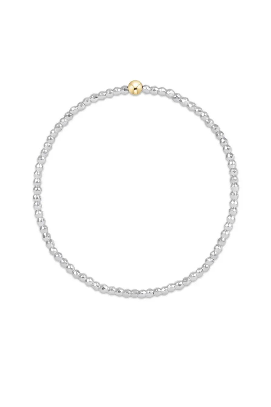 enewton egirl Bright Silver Faceted Hematite 2mm Bead Bracelet